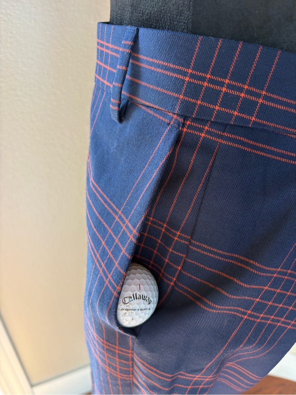 Tory Sport Navy & Orange Plaid Golf Pants